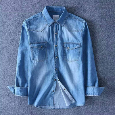 Denim Stylish Long Sleeve Shirt For Men's