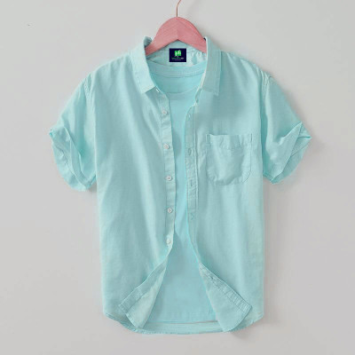 Men's Half-Sleeve Pest Color Shirt. [Only Shirt]