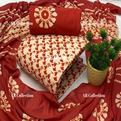 High Quality Mom  Batik Unstitched Three Pieces for Women