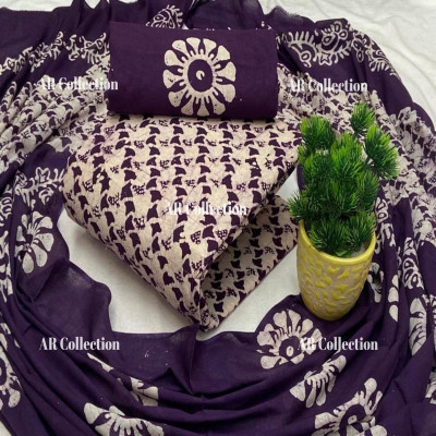 High Quality Mom  Batik Unstitched Three Pieces for Women
