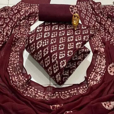 High Quality Mom  Batik Unstitched Three Pieces for Women