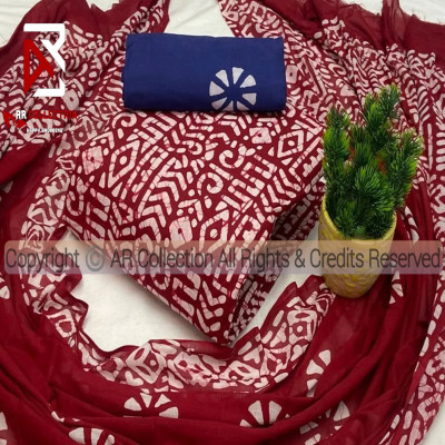 High Quality Mom  Batik Unstitched Three Pieces for Women