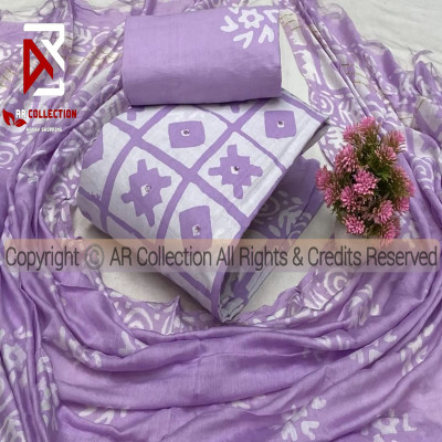 High Quality Mom  Batik Unstitched Three Pieces for Women