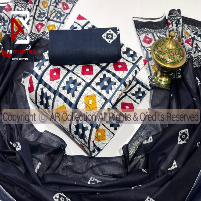 High Quality Momtuli  Batik Unstitched Three Pieces for Women