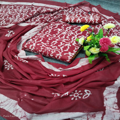 High Quality Mom  Batik Unstitched Three Pieces for Women