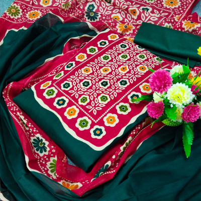 Premium Quality Kashmiri Cotton Printed Unstitched Three Pieces