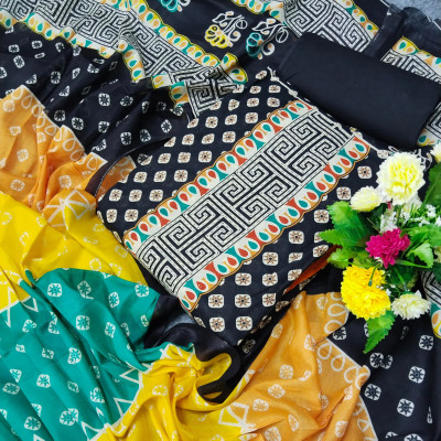 Premium Quality Kashmiri Cotton Printed Unstitched Three Pieces