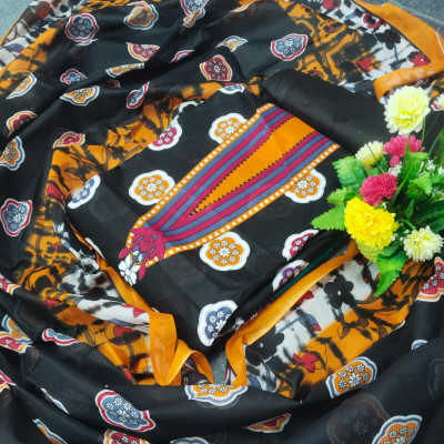Premium Quality Kashmiri Cotton Printed Unstitched Three Pieces