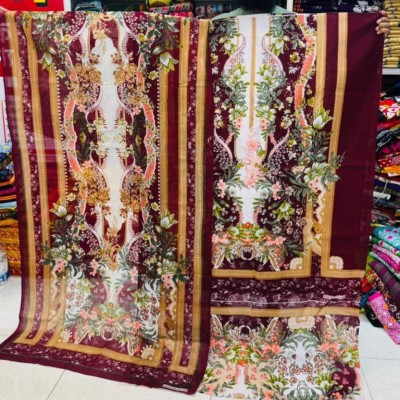 New Kashmiri Cotton Three Piece – Unstitched Dress