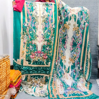 New Kashmiri Cotton Three Piece – Unstitched Dress