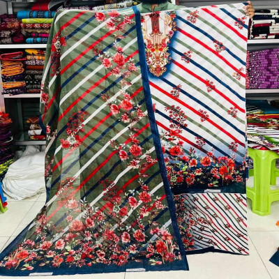 New Kashmiri Cotton Three Piece – Unstitched Dress