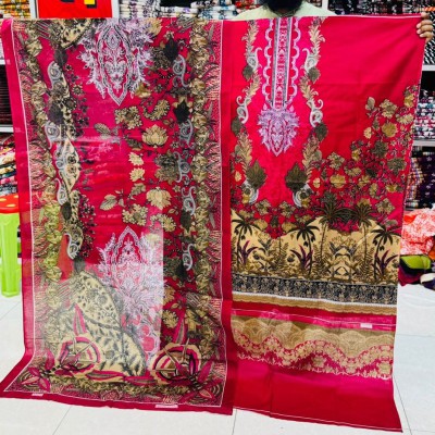 New Kashmiri Cotton Three Piece – Unstitched Dress
