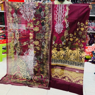 New Kashmiri Cotton Three Piece – Unstitched Dress