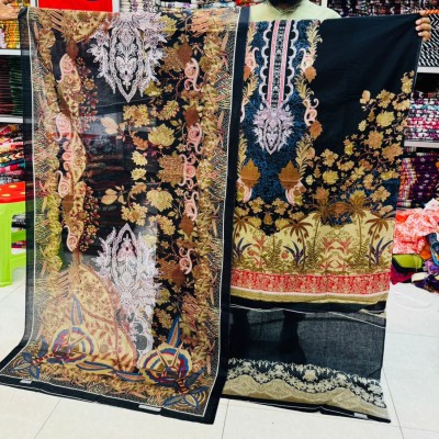 New Kashmiri Cotton Three Piece – Unstitched Dress