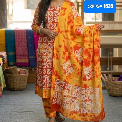 Qualityful  Batik Unstitched Three Pieces for Women