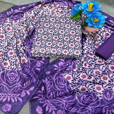 New 100% Cotton Three Piece for Women – Unstitched Dress