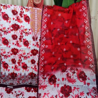 New Kalamkari 100% Cotton Three Piece For Women