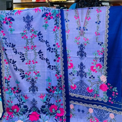 New Kalamkari 100% Cotton Three Piece For Women
