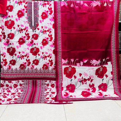 New Kalamkari 100% Cotton Three Piece For Women