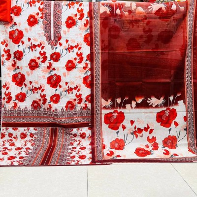New Kalamkari 100% Cotton Three Piece For Women