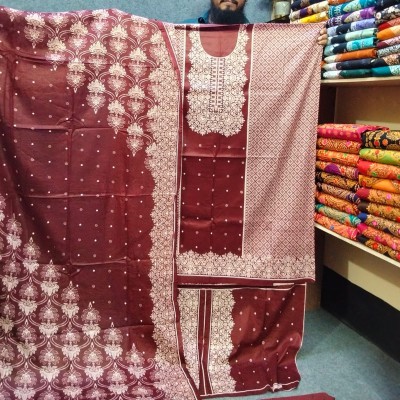 New Kashmiri Cotton Three Piece – Unstitched Dress