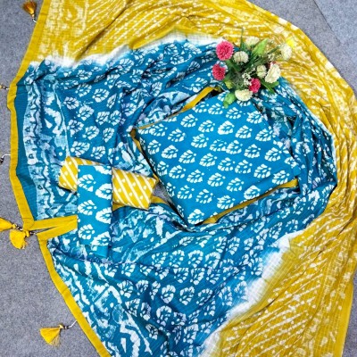 আনস্টিচ প্রিমিয়াম ন্যাচারাল বেক্সি বাটিক  থ্রি-পিস। Unstitched Dress For Women