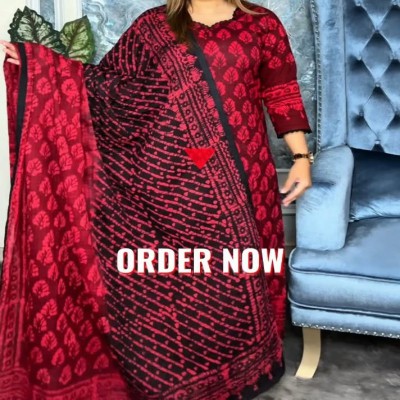 আনস্টিচ প্রিমিয়াম ন্যাচারাল বেক্সি বাটিক  থ্রি-পিস। Unstitched Dress For Women